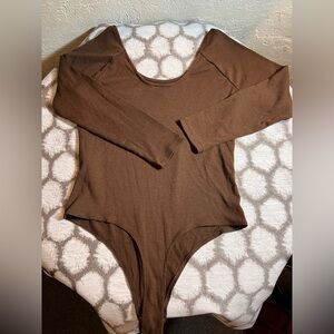 Banana Republic Brown Long Sleeve Bodysuit S